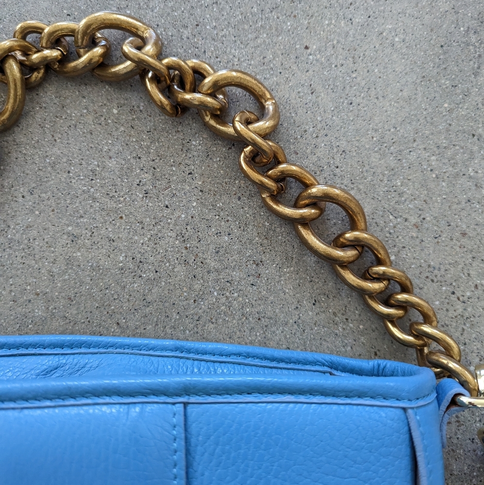 Monika Bini ROBINS EGG LEATHER HANDBAG - Picture 2 of 8